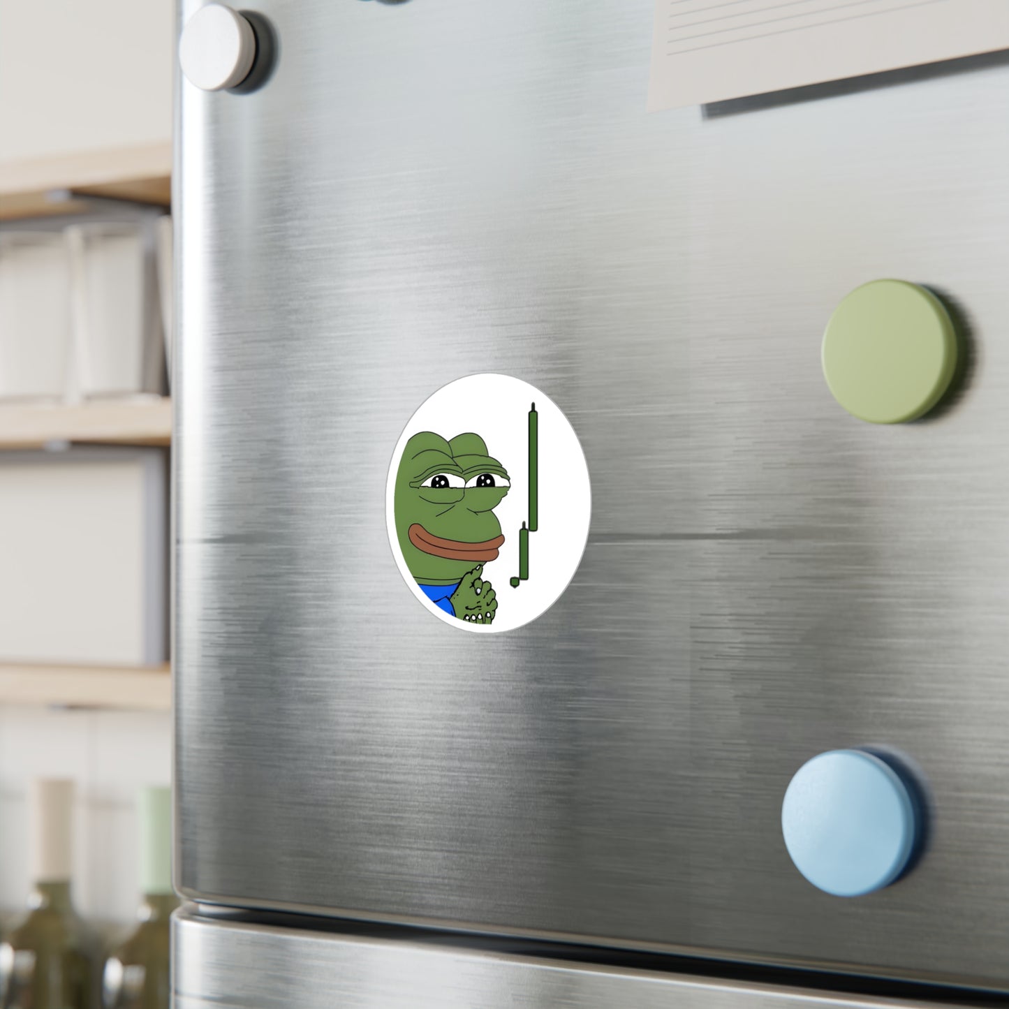 Pepe Green Candles Sticker