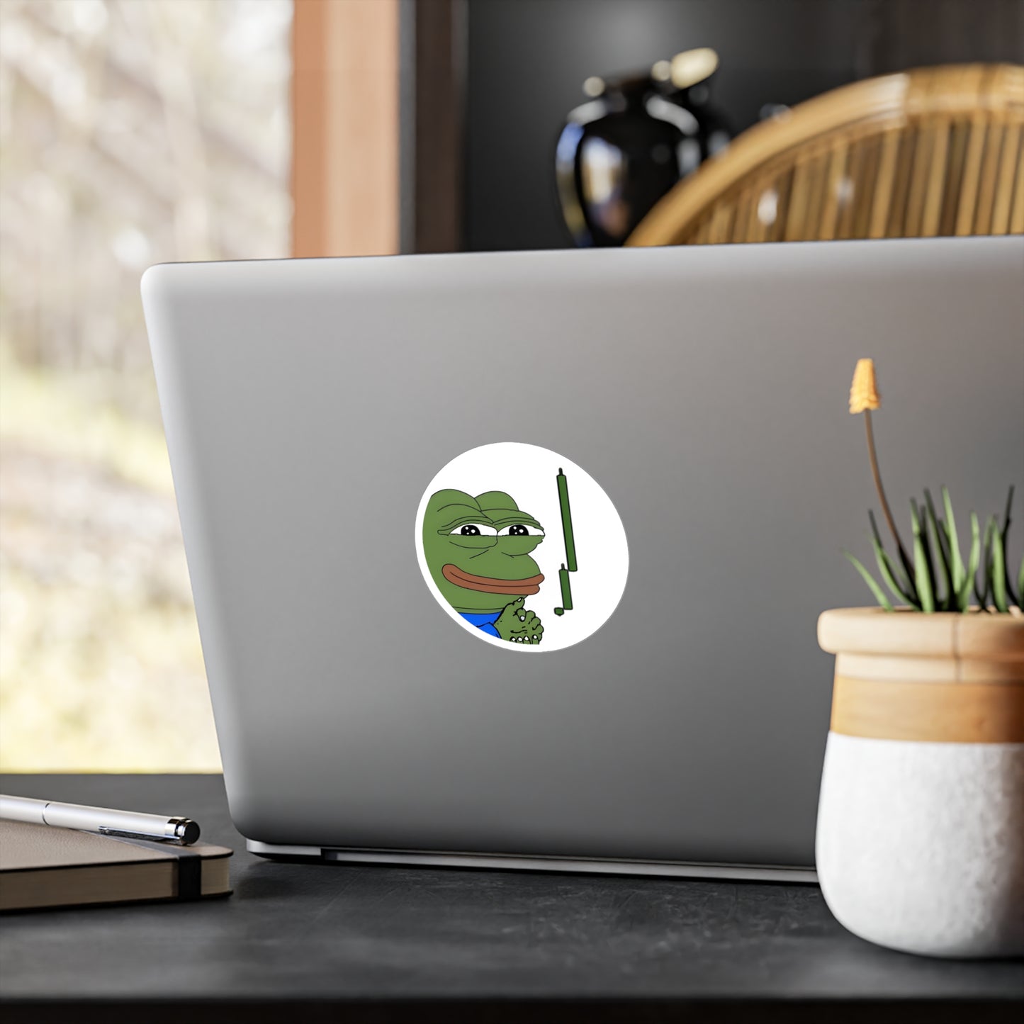 Pepe Green Candles Sticker